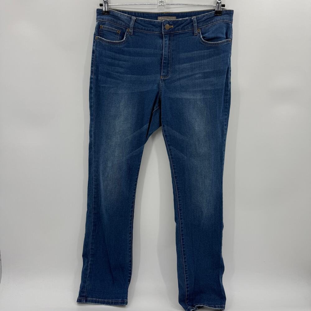 GARNET HILL Womens Jeans Size 31 Mid Rise Stretch Skinny Blue